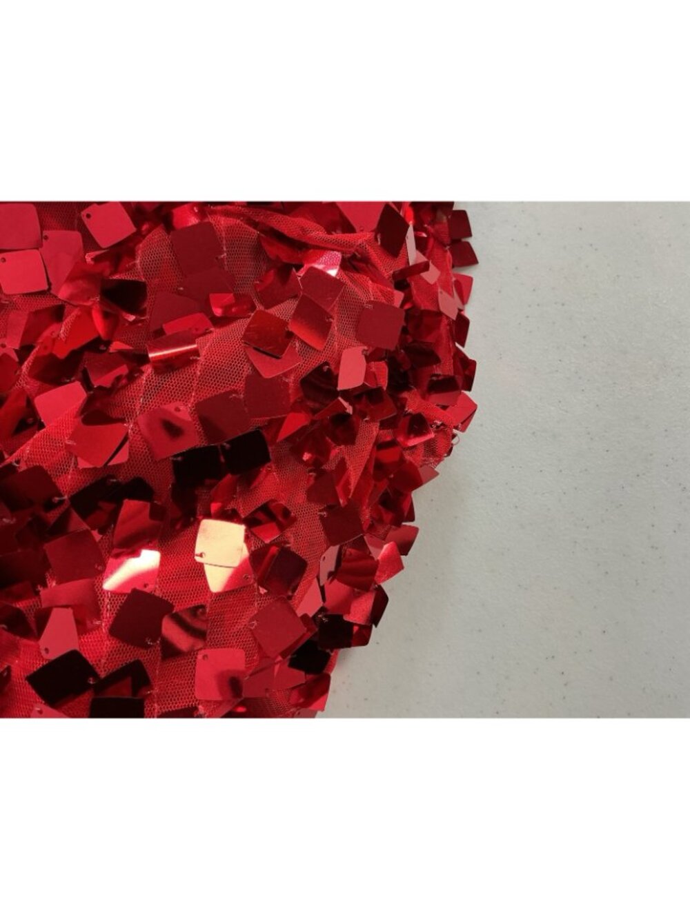 Red Sequin Bling Maxi Skirt Metallic Party Costume Womens 4XL - Picture 7 of 7